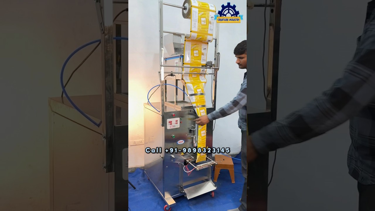 Pouch Packing With Nitrogen Air Filling | Roasted Item Packaging Machine #creatureindustry #packing