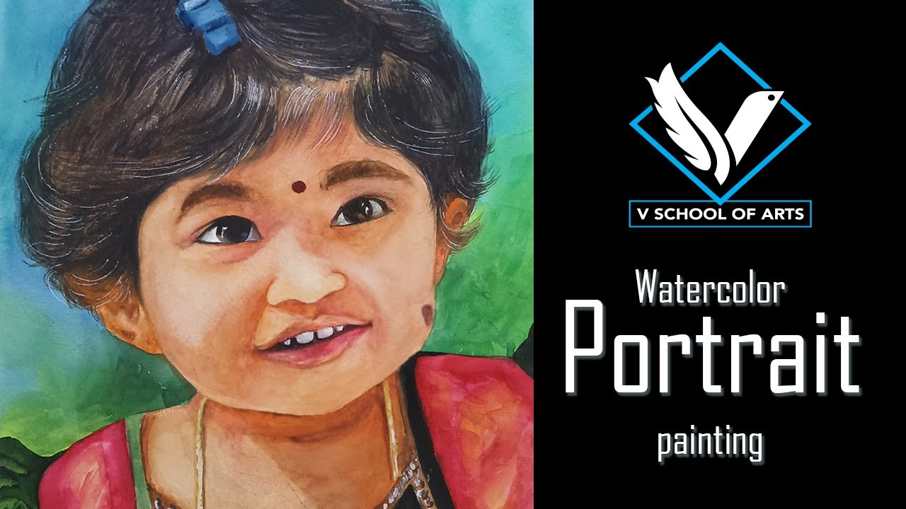 Watercolor portrait painting