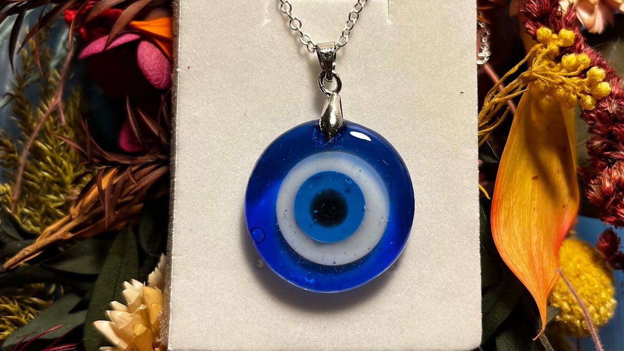 UV resin pendant - evil eye