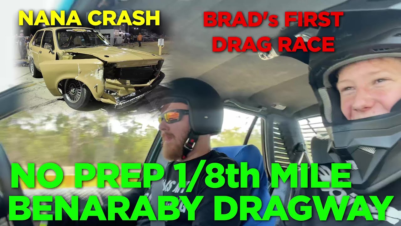 Крутящий момент без подготовки, 1/8 мили на трассе Benaraby Dragway — первая гонка Брэда