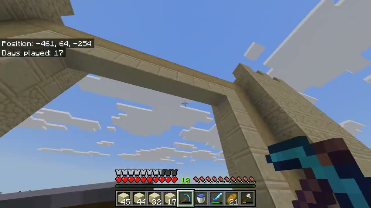 Building a giant sand castle on our shared Minecraft world! (Episode 2 of Minecraft Series)