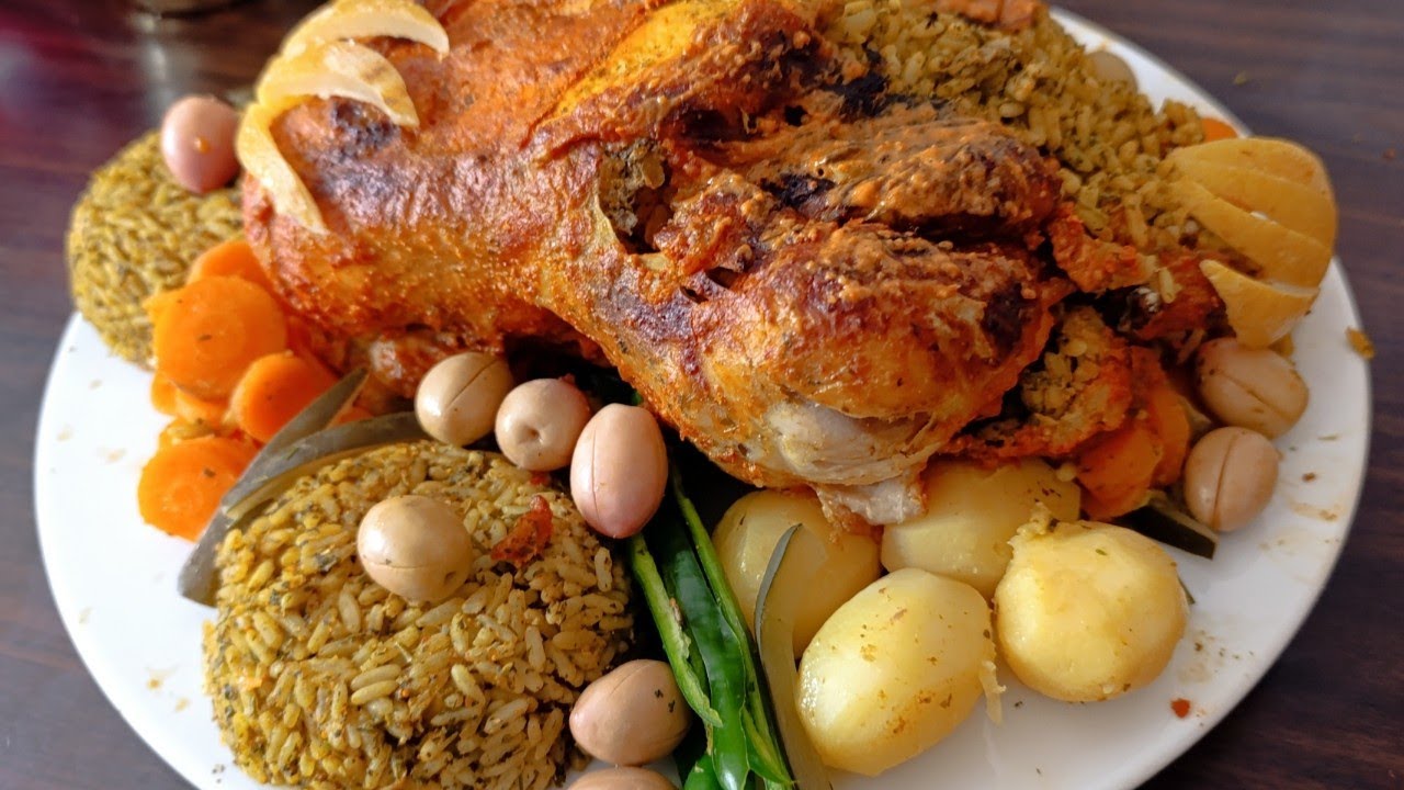 دجاج معمر بالأرز مبخر و محمر في الفرن بخلطة رائعة و مذاق خطير جربوه متشبعوش منو