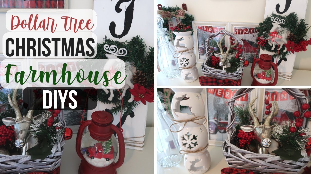 DIY Dollar Tree Christmas Farmhouse Decor | 3 Rustic Christmas Decor | Dollar Tree Christmas 2018