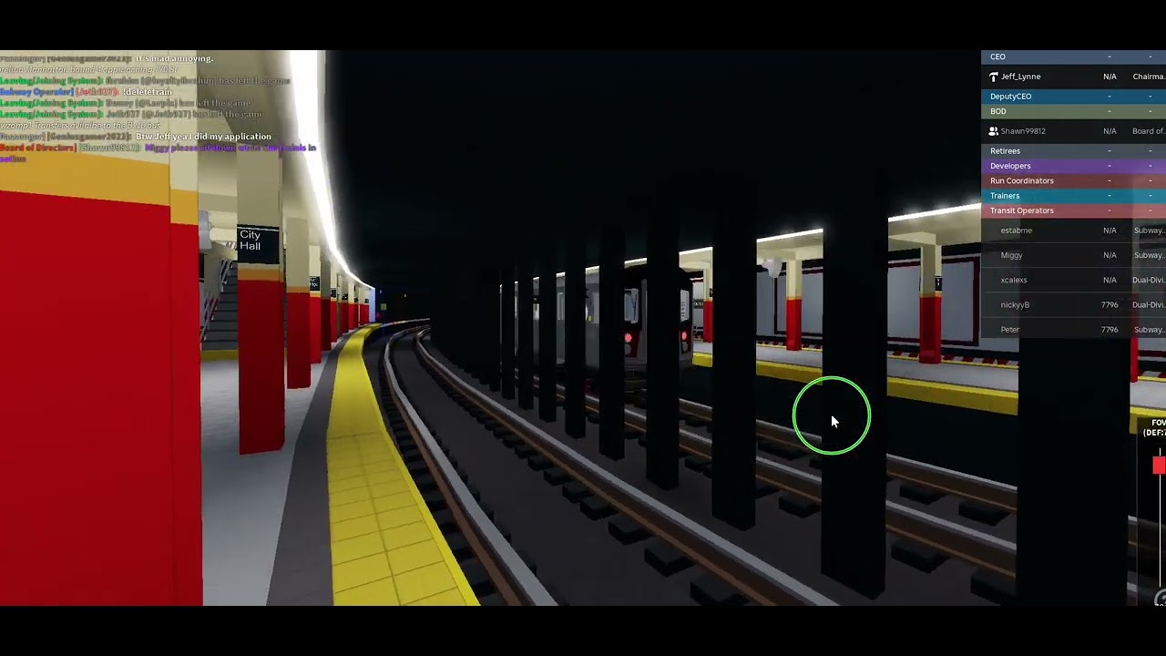 IRT Subway: Two Bowling Green bound R142 (5) trains @ Brooklyn Bridge-City Hall
