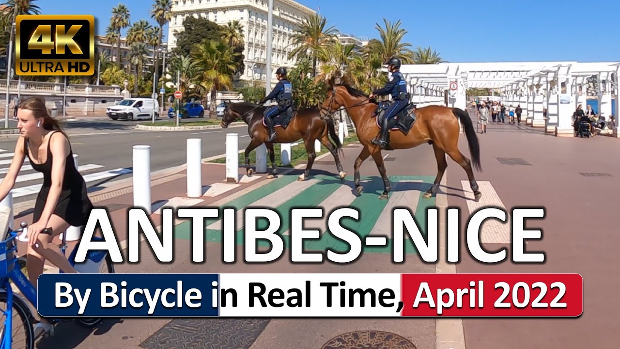 Bicycle Ride From Antibes to Nice • Côte d'Azur • April 28, 2022 • Virtual Tour • 4K • HDR