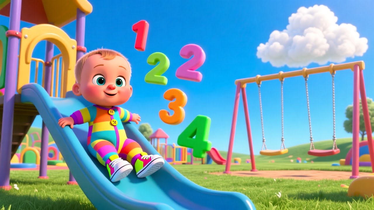 Colorful Slide Learning Fun 🌈🎵 Fun Kids Song | Learn Colors & Numbers