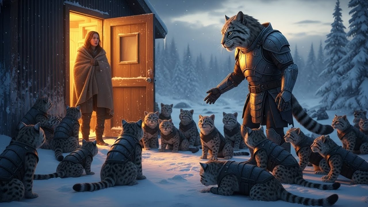 She Allowed 20 Freezing cats Into Her Cabin During the Blizzard — By Morning, the Alpha Took Her