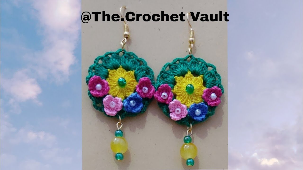 Tutorial on how to make crochet earrings in easy way #crochettutorial #crochet #earrings #hand made