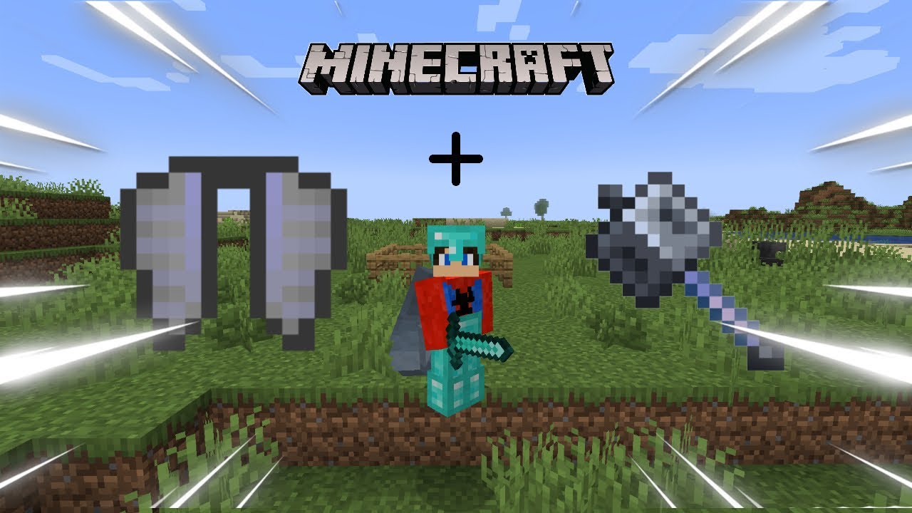 Minecraft Elytra + Mace + Firework Rocket Combo!