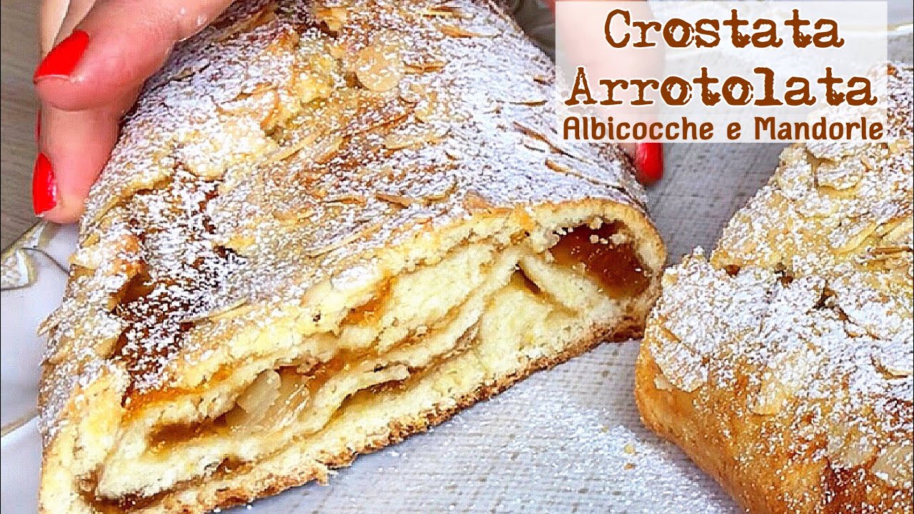 CROSTATA ARROTOLATA ALBICOCCHE E MANDORLE ricetta facile ROLLED CROSTATA - Tutti a Tavola