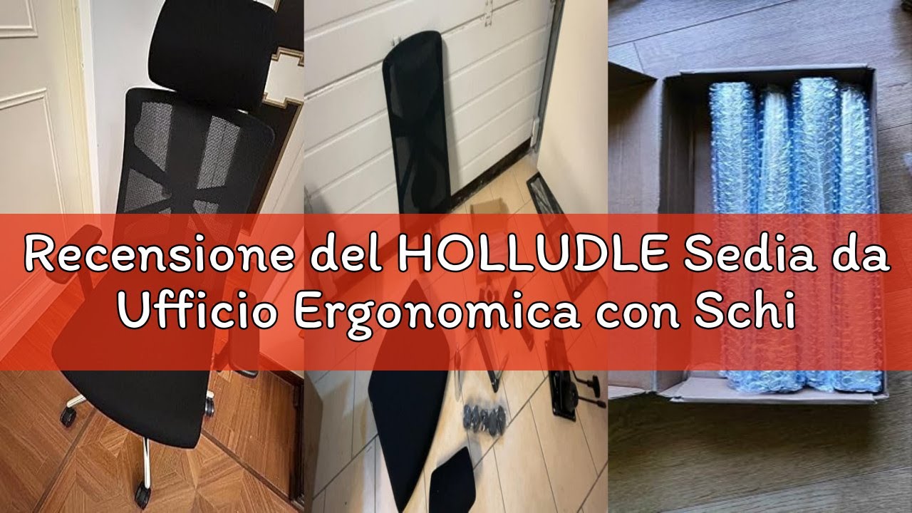 Recensione del HOLLUDLE Sedia da Ufficio Ergonomica con Schienale Regolabile, Sedile Regolabile in P