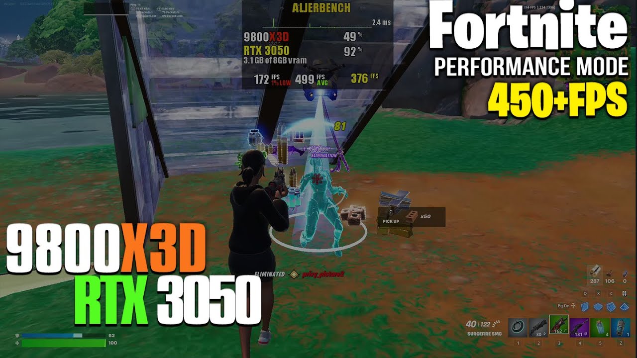 9800X3D & RTX 3050 |  Fortnite Performance Mode