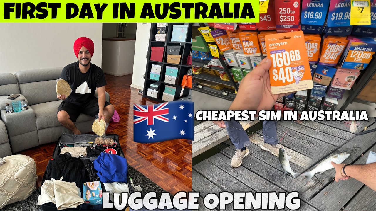 First Day In Australia 🇦🇺 LUGGAGE OPENING | Cheapest Sim In Australia