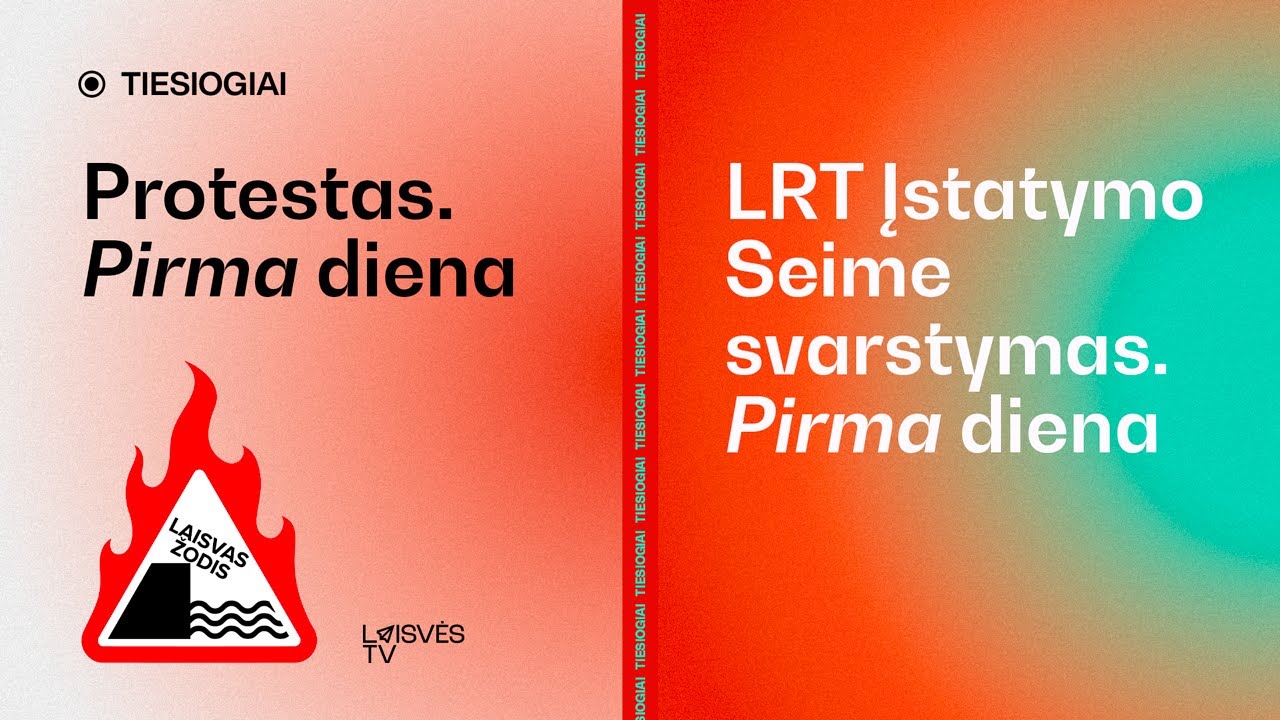 TIESIOGIAI: PROTESTAS &Scaron;ALIN RANKAS nuo laisvo žodžio! | SVARSTYMAS SEIME | PIRMA DIENA || Laisvės TV