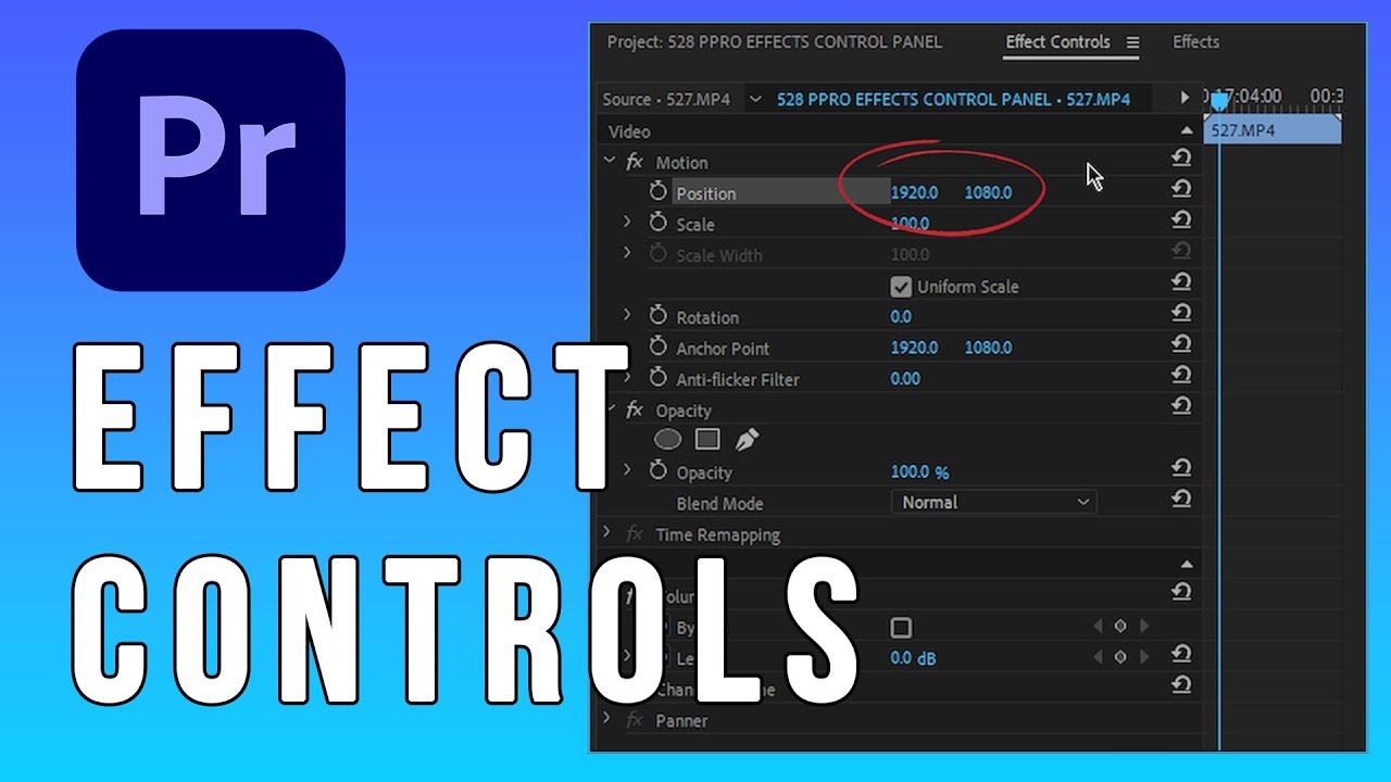 EFFECT CONTROLS in Premiere Pro - BFM 526