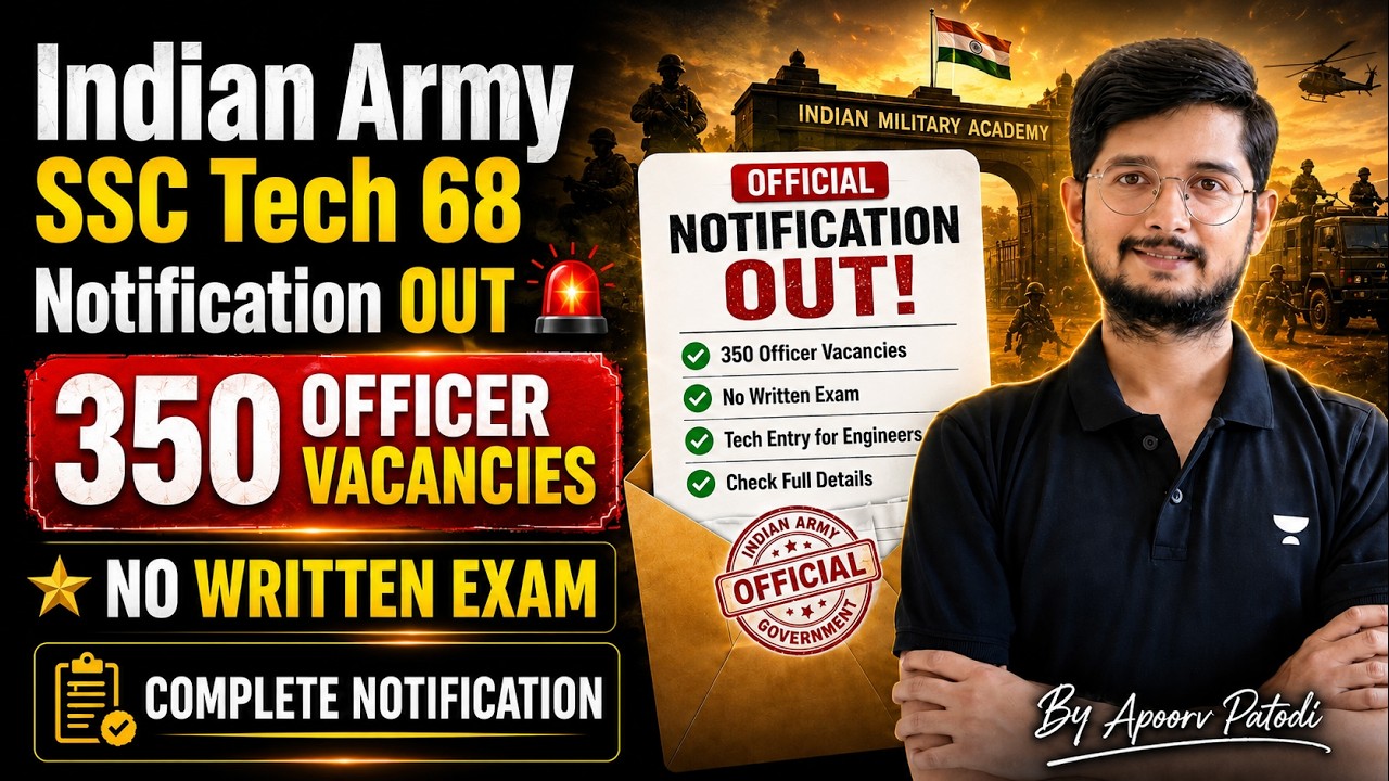 Indian Army Recruitment 2026 🔥SSC Tech 68 Notification OUT 🚨| 350 Posts Officer Vacancies