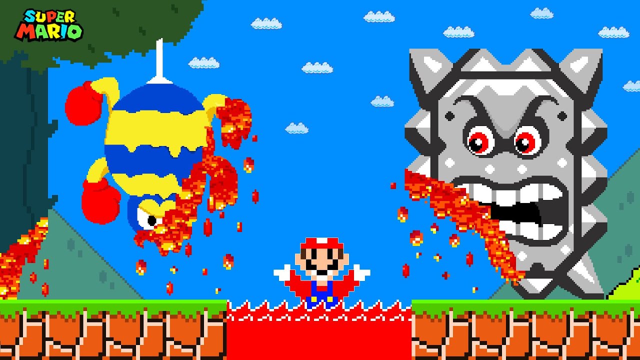 Super Mario Bros. But Mario Can Share His Damage with All Enemies