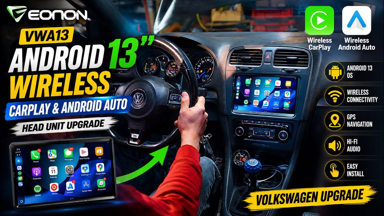 Eonon VWA13 Andriod 13 Wireless Car Play and Andriod Auto Head Unit Volkswagen Upgrade