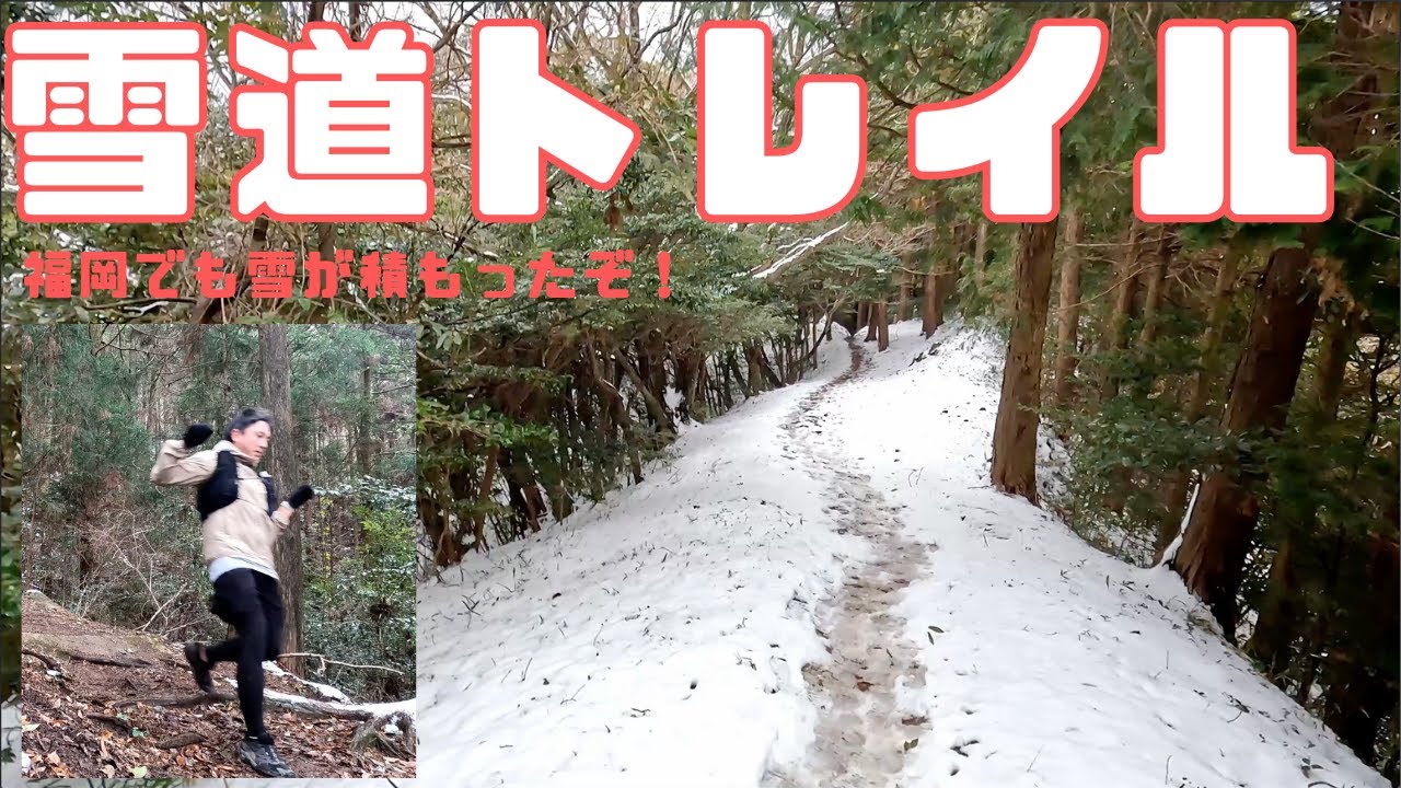 福岡でも雪積もり綺麗な四王寺山でゆる〜りトレラン練習