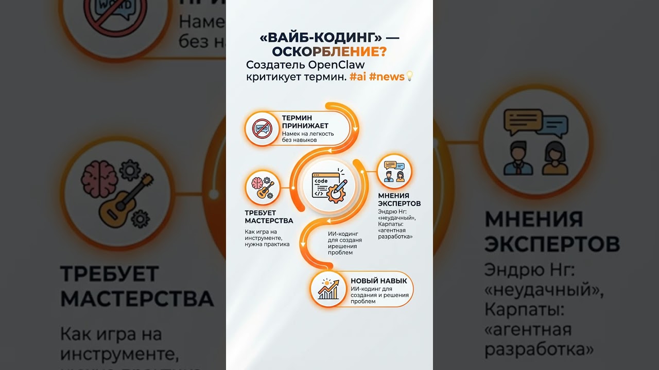 Создатель OpenClaw о &laquo;вайб-кодинге&raquo; - оскорбительный термин? #ai #news 💡