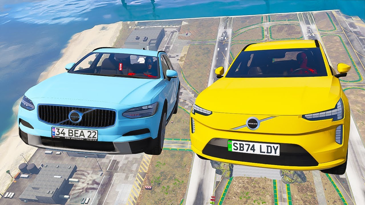 Volvo Ailesi Arabalar İKİLİ PARKUR Hem Uçma Hem Havuz Parkurunda - GTA 5 MODS