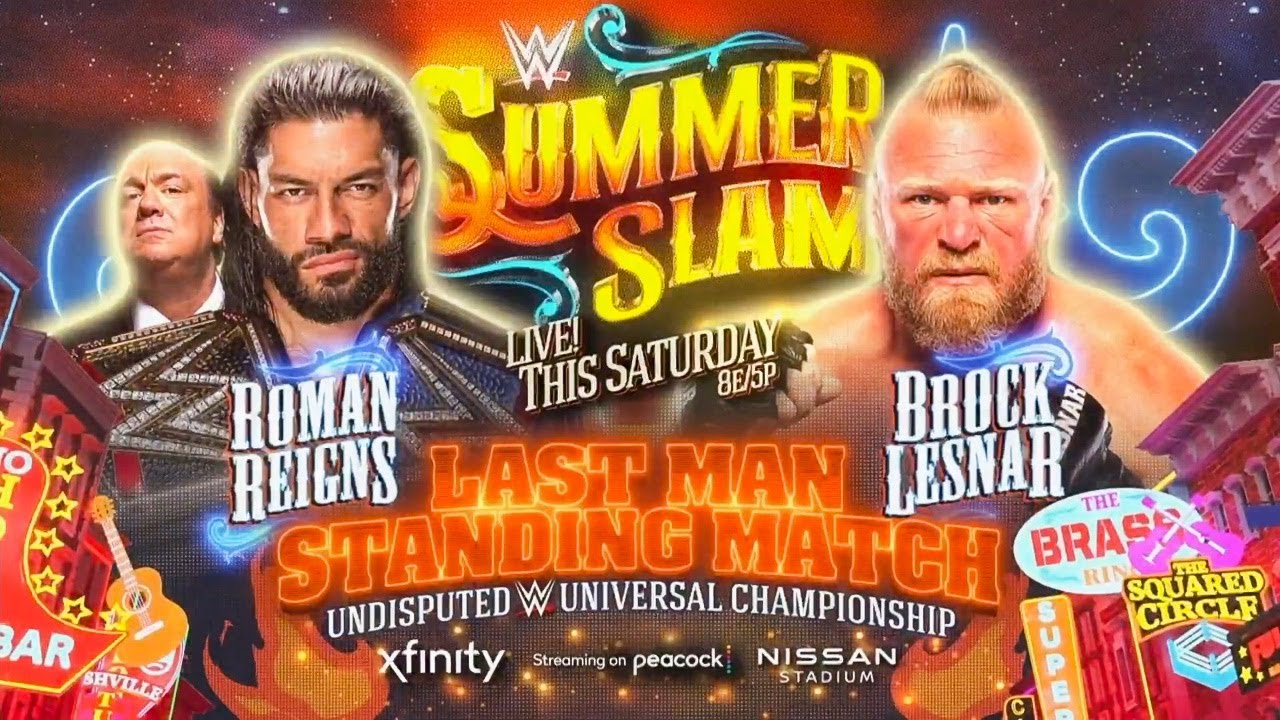 WWE 2K22 Brock Lesnar Vs Roman Reigns Last Man Standing Summerslam 2022 Gameplay