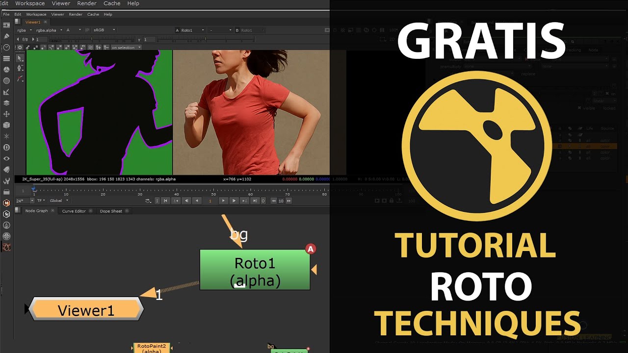 Tutorial de Nuke en Español Gratis - El Nodo de Roto para la Rotoscopia Completo