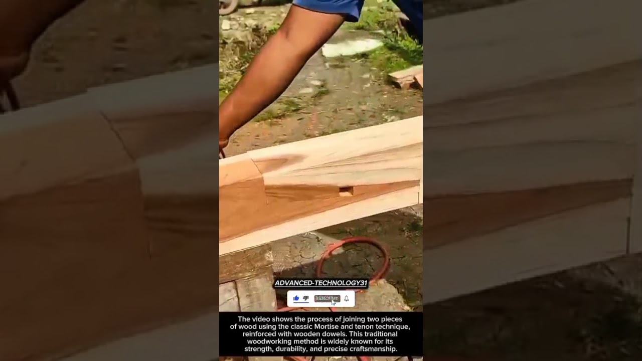 Traditional Mortise and Tenon Wood Joint Reinforced with Wooden Dowels !! #innovation #tool #ideas
