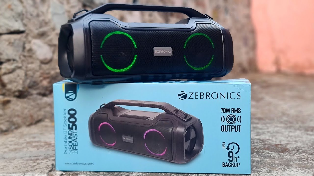 ZEBRONICS Zeb-Sound Feast 500 Bluetooth Speaker | UNBOXING REVIEW | 70w RMS⚡️IPX5⚡️9 Hours Play Time