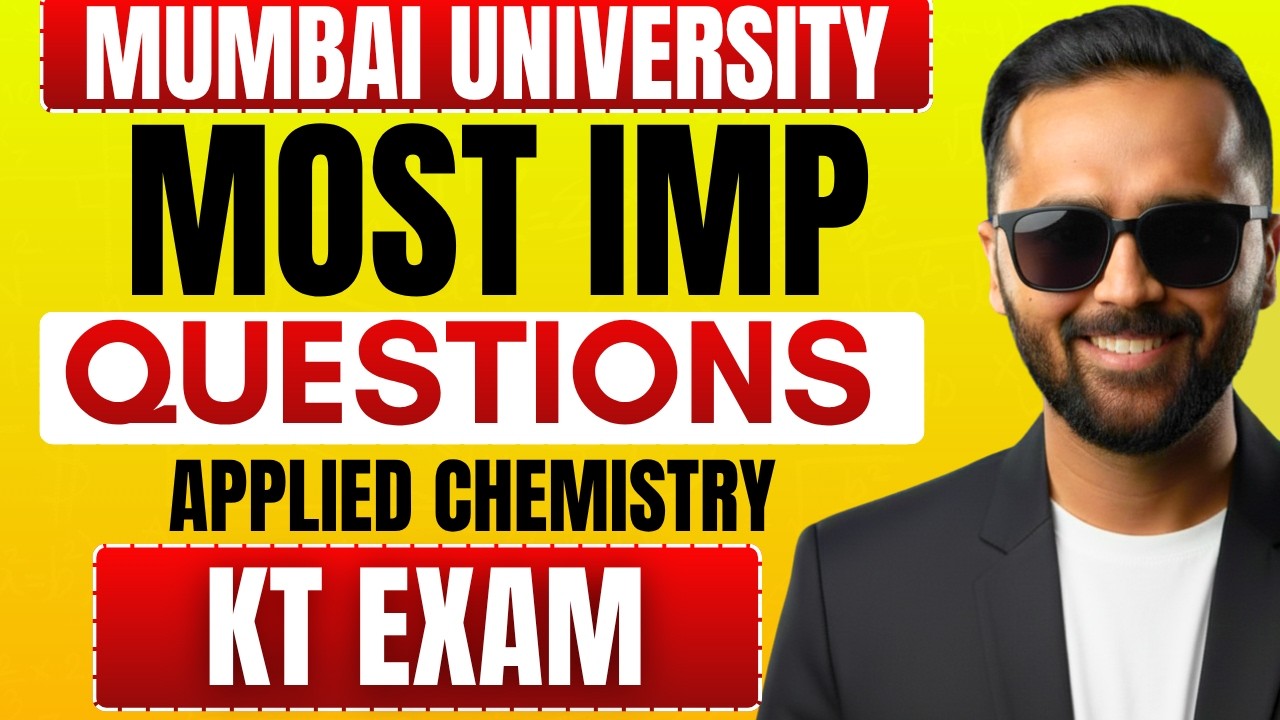 Applied Chemistry MOST IMP QUESTIONS | Mumbai University | Pradeep Giri Sir