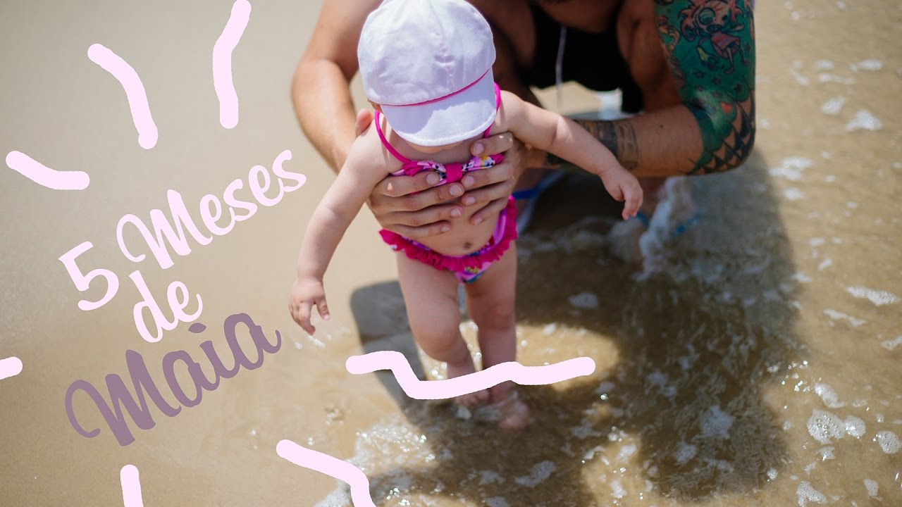 5 meses - Primeira vez na praia