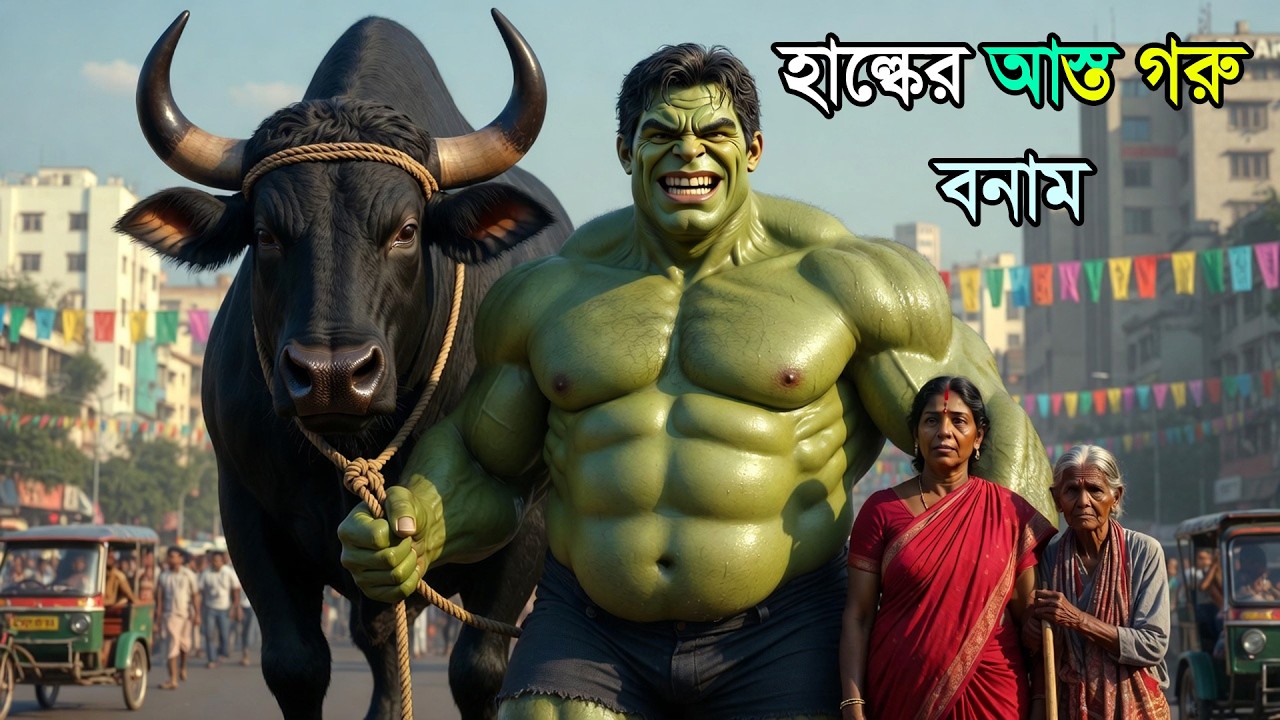 আস্ত গরু বনাম দানব হালুর ঈদ! 😂 জাদুকরী বিরিয়ানি ভোজ | Halu vs Massive Cow Eid Comedy