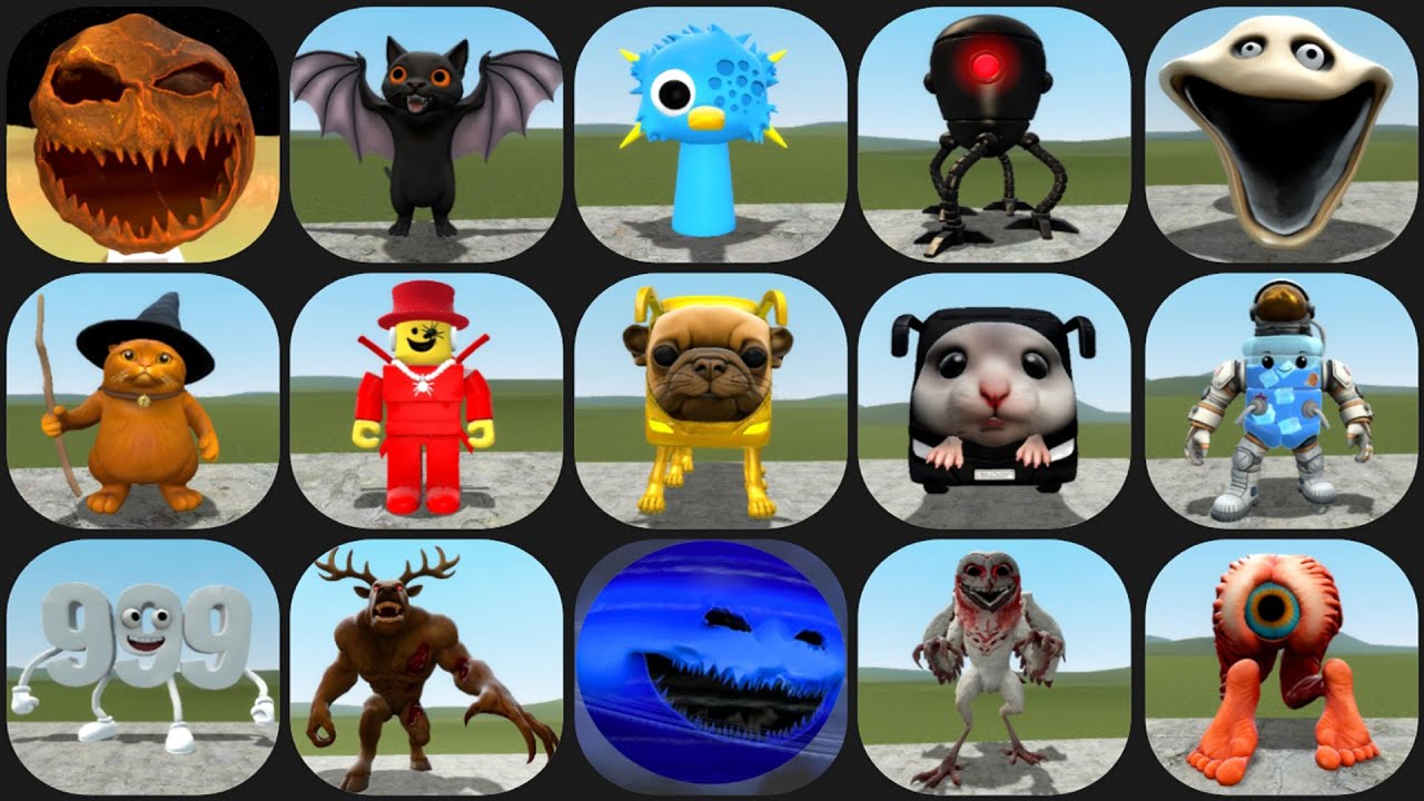 Hungry Worm,999 Number,SPOOKY BATCAT BRAINROT MEME,HAMSTER BUS,OMNIDROIDS,MAGICAL CAT WIZARD in GMOD