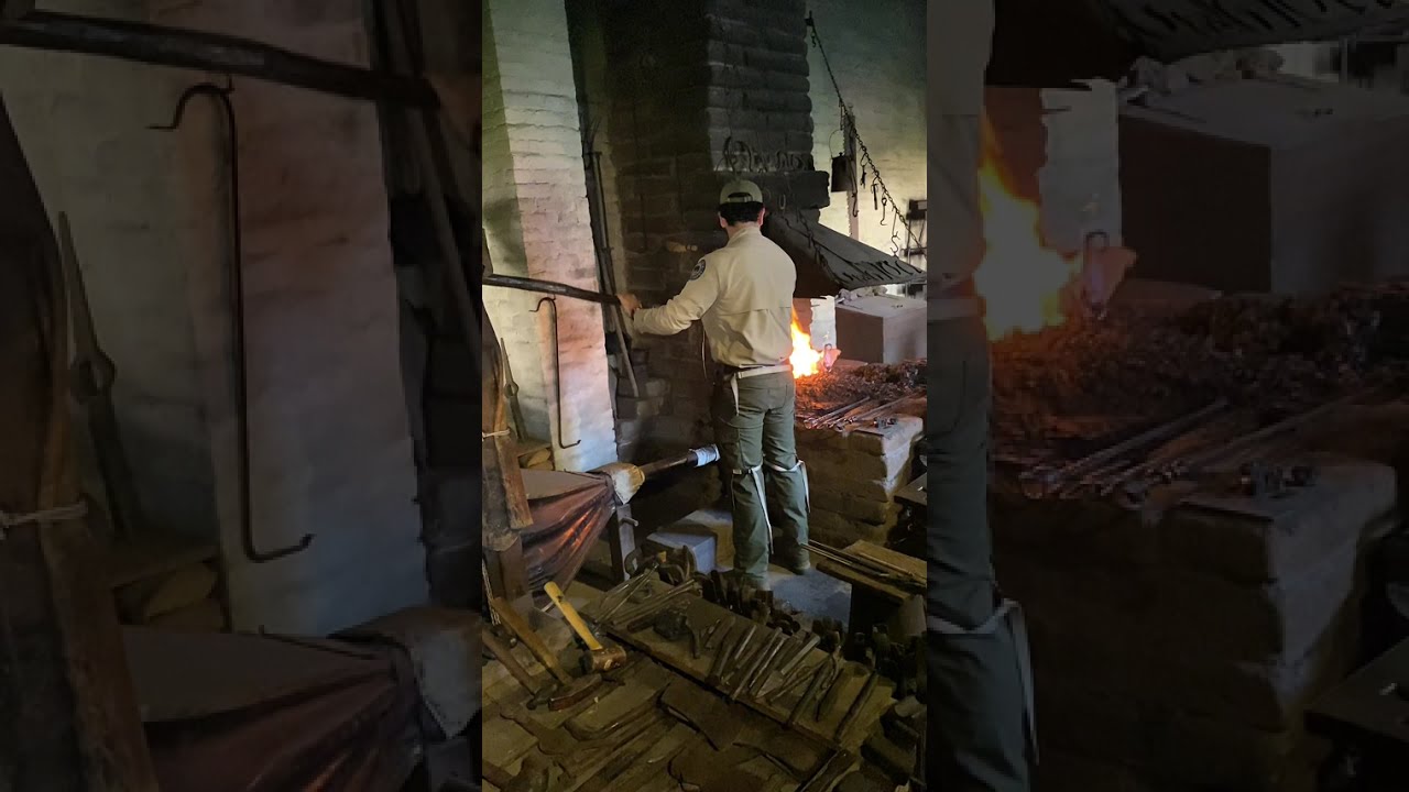 Making the pencil holder in the blacksmith shop at Sutter’s Fort 