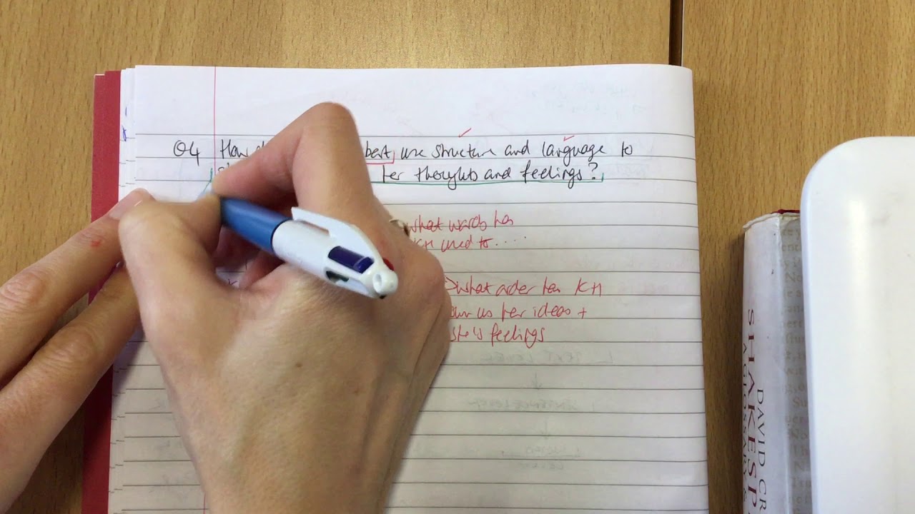 iGCSE Explorer's Daughter: How to answer the question on structure and language