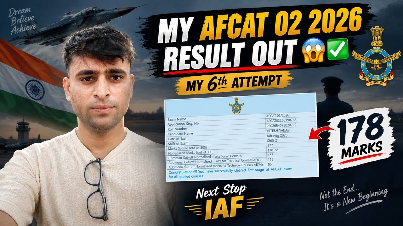 My AFCAT 02/2026 Result🎯✅-Parents Reaction🥺|AFCAT 02 Cutoff😱❓|SSB interview #afcat #afcat2026 #vlog 