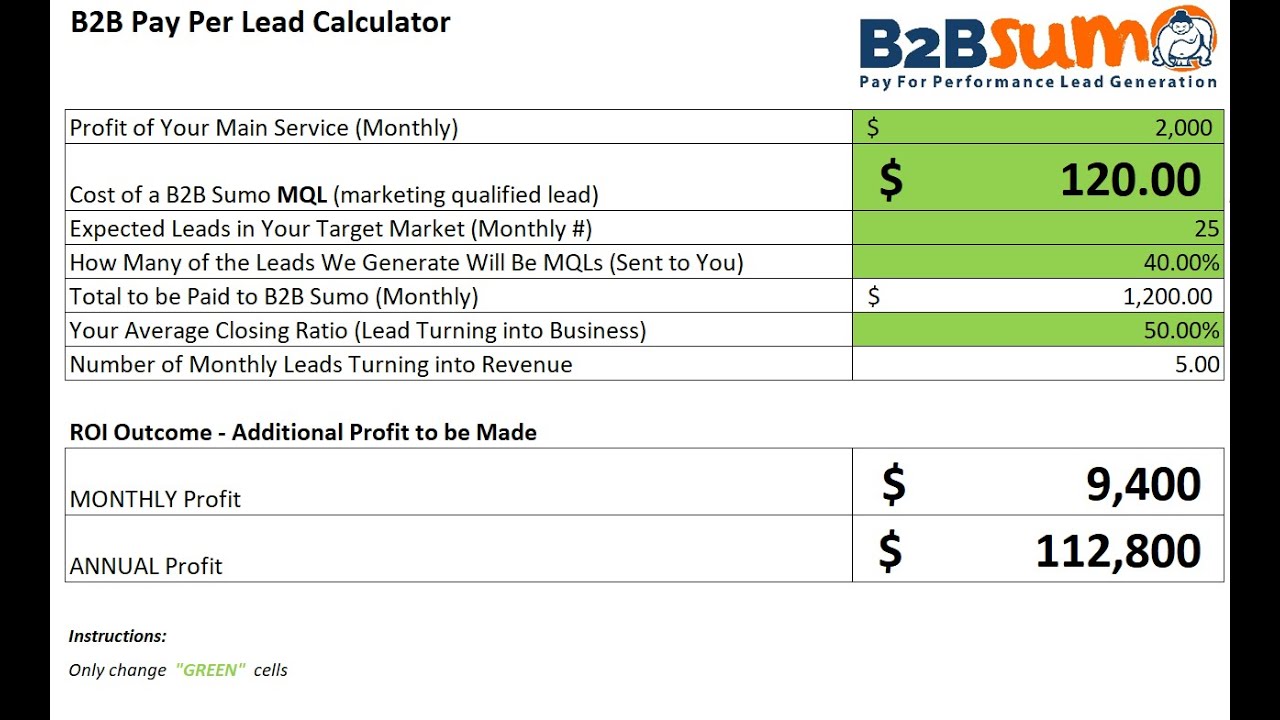 ROI Lead Generation Calculator