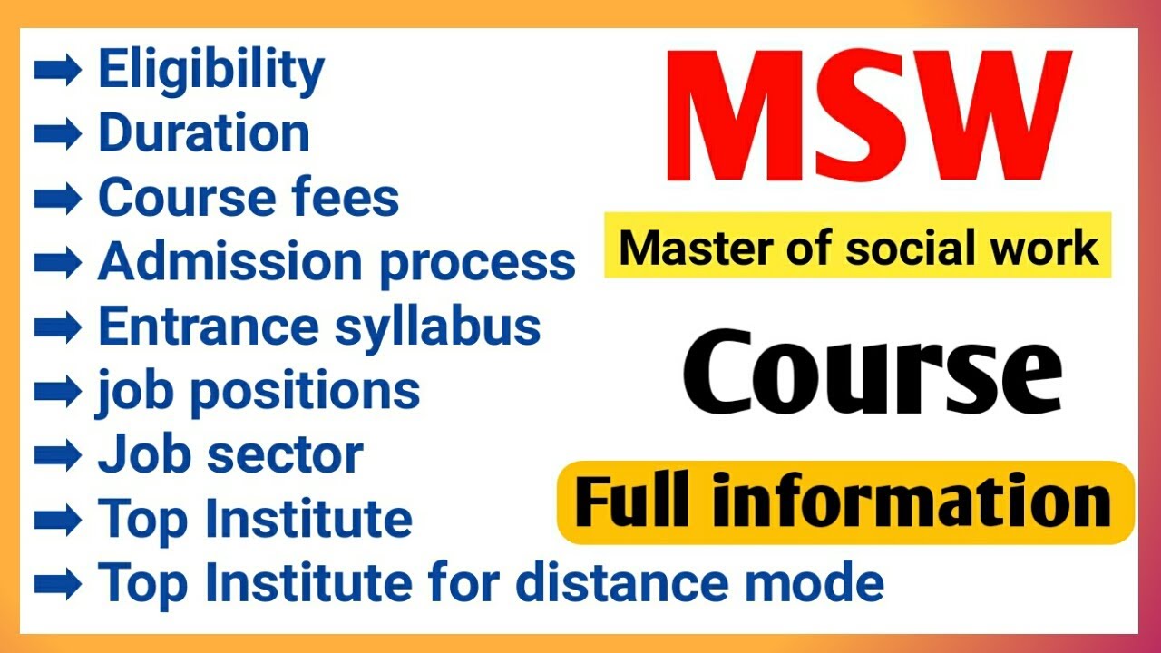 MSW course detail in Hindi | master of social work | msw course fees, top institute in India |