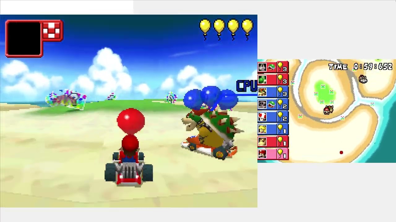 Mario Kart DS Balloon Battle on Palm Shore (Big Main Screen)