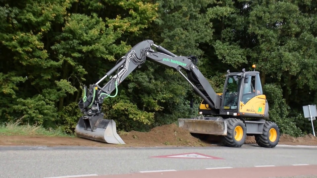 Mecalac 714 MWe mobile excavator with Steelwrist X18 tiltrotator - Gebr. Hoftijzer Aalten