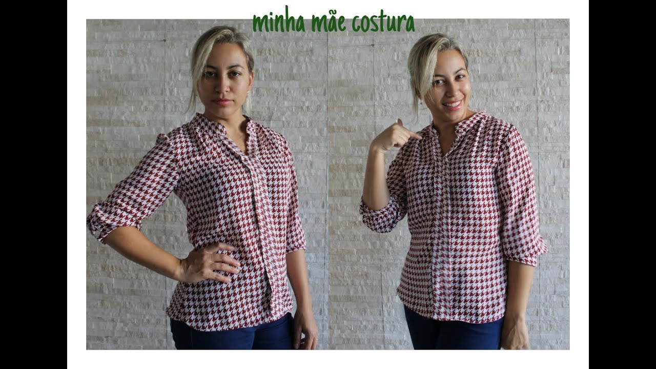 CAMISA FEMININA COM MANGA TRES QUARTOS