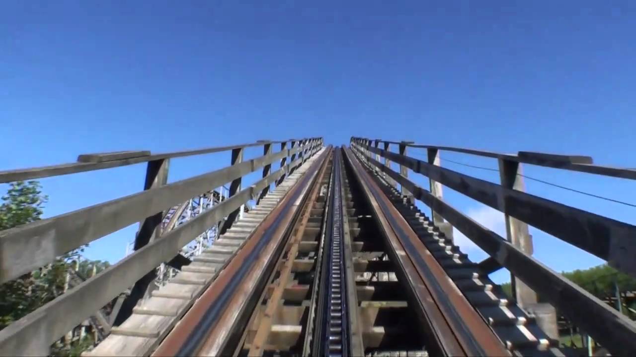 Megafobia Wooden Roller Coaster Front Seat POV - Oakwood Theme Park - Pembrokeshire, Wales