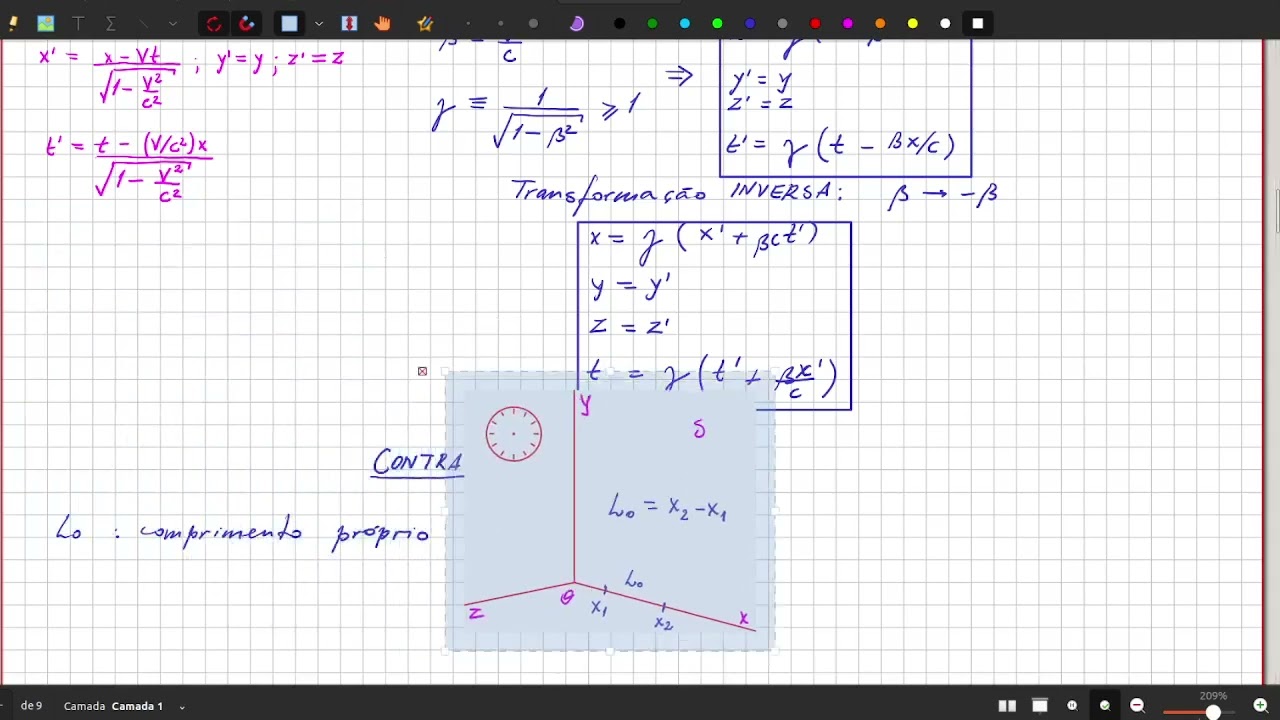 Relatividade Especial - Transformações de Lorentz 3