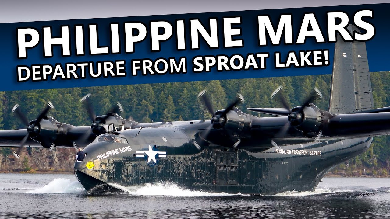 The LAST FLYING MARTIN MARS! Philippine Mars Startup, Taxi, and Flypast on Sproat Lake (4K)