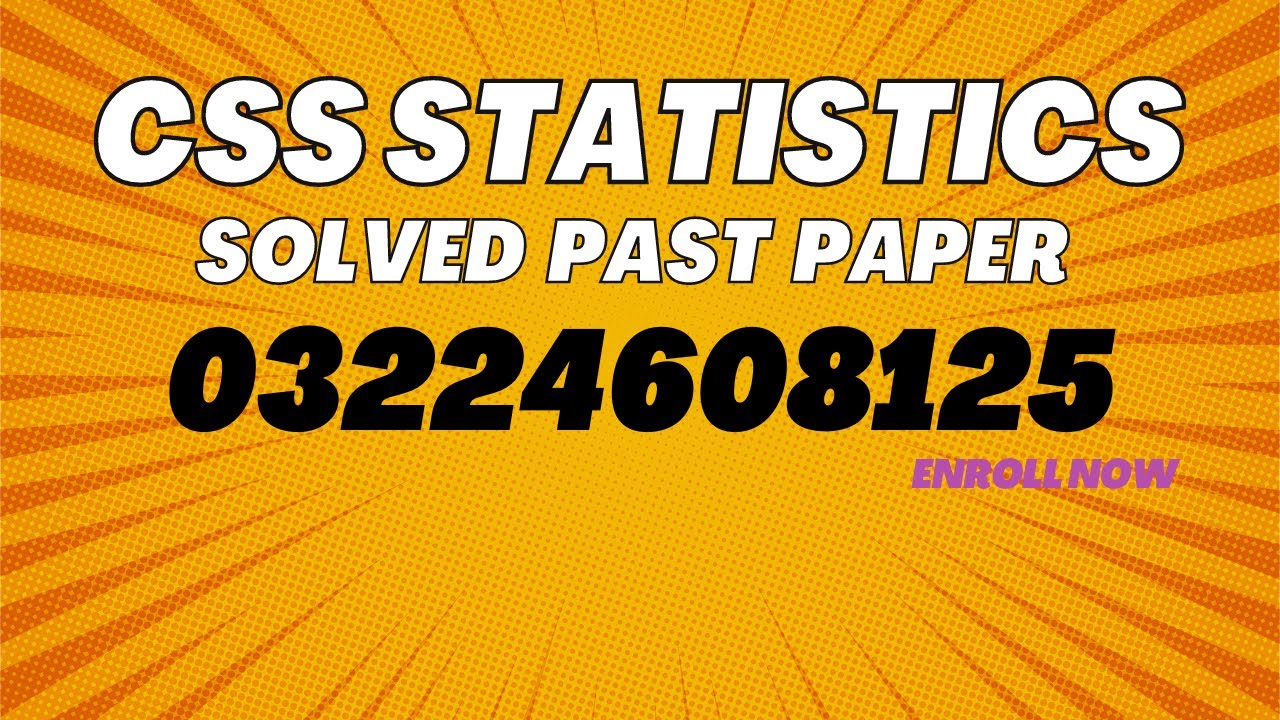 PMS Statistics solved past paper 2023, CSS STATISTICS