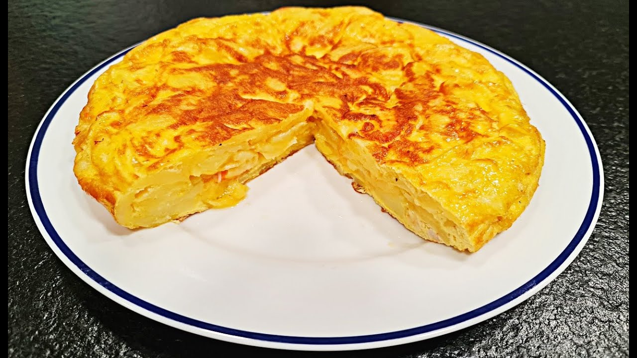 TORTILLA DE PAPAS Y GAMBAS, DELICIOSA COMBINACION DE LA TRADICIONAL TORTILLA ESPAÑOLA Y RICO MARISCO