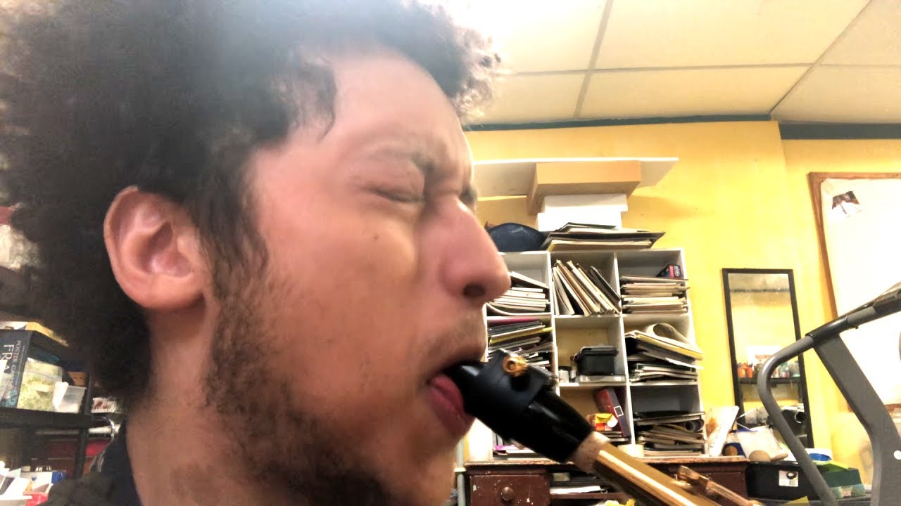 Slap tonguing my reed to death...
