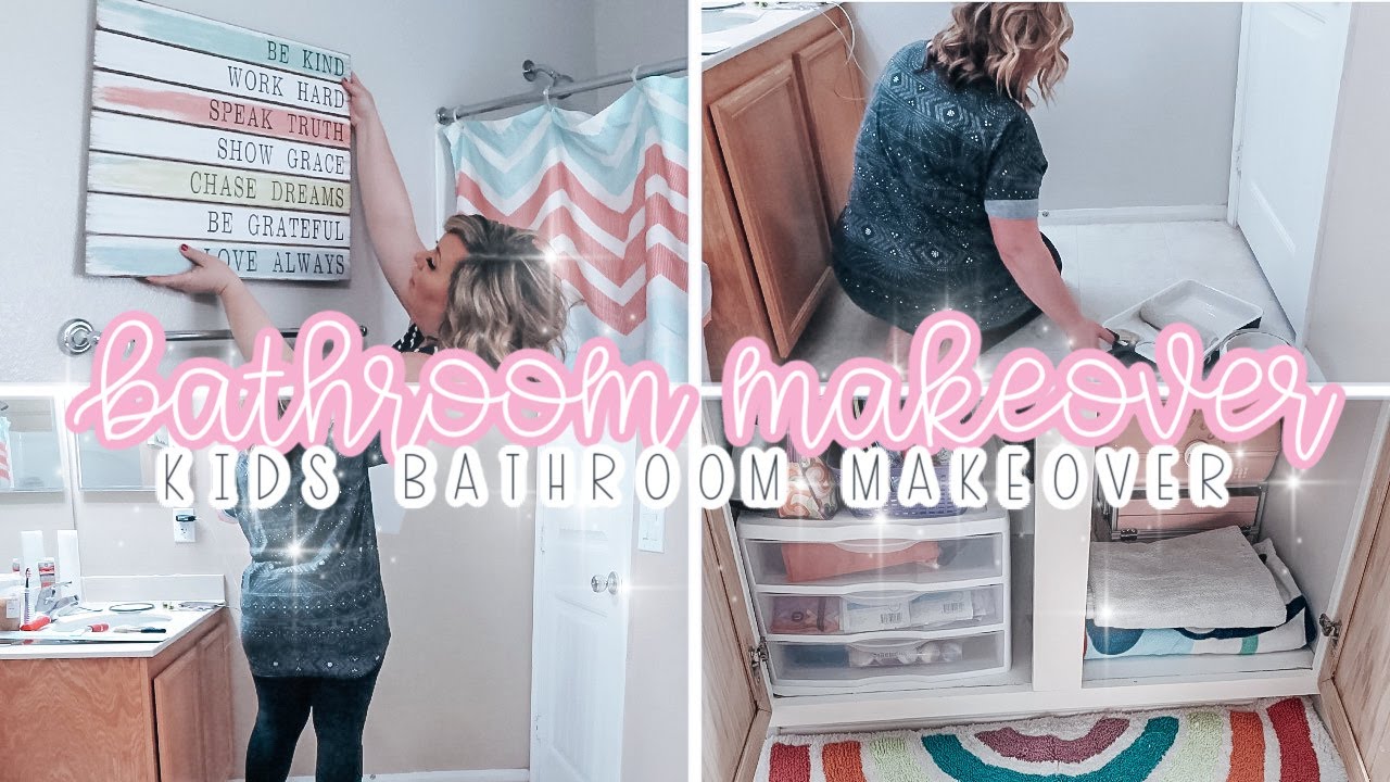 ROOM MAKEOVER // Small Kid's Bathroom // START TO FINISH BATHROOM REFRESH ON A BUDGET