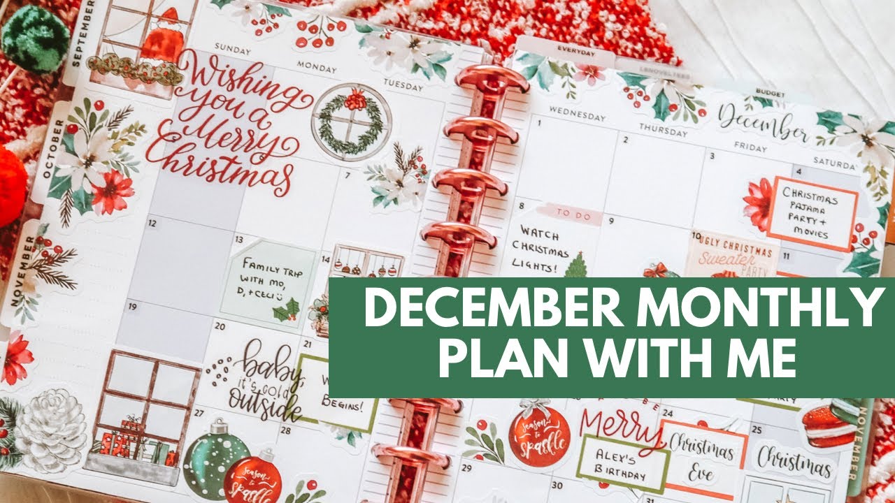 PLAN WITH ME | DECEMBER 2021 MONTHLY SPREAD | Happy Planner Classic + Live Love Posh