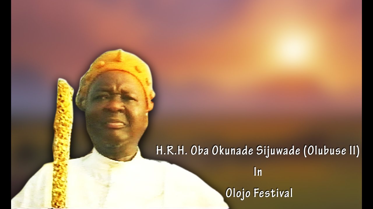 See Ooni of Ife Oba Okunade Sijuwade at vintage Olojo Festival